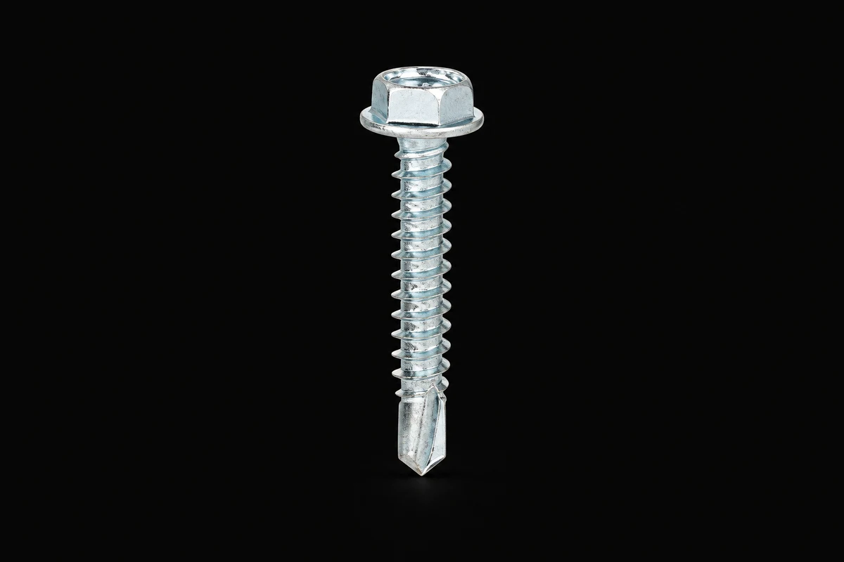 Two-inch self-tapping screw for metal fence assembly